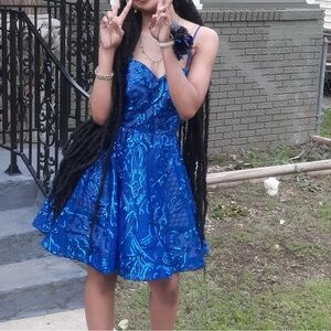 Vibrant Blue Strapless Dress